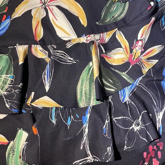 Parker Ruffled A-Line Mini Dress in Cosmic Fleur - Picture 4 of 6